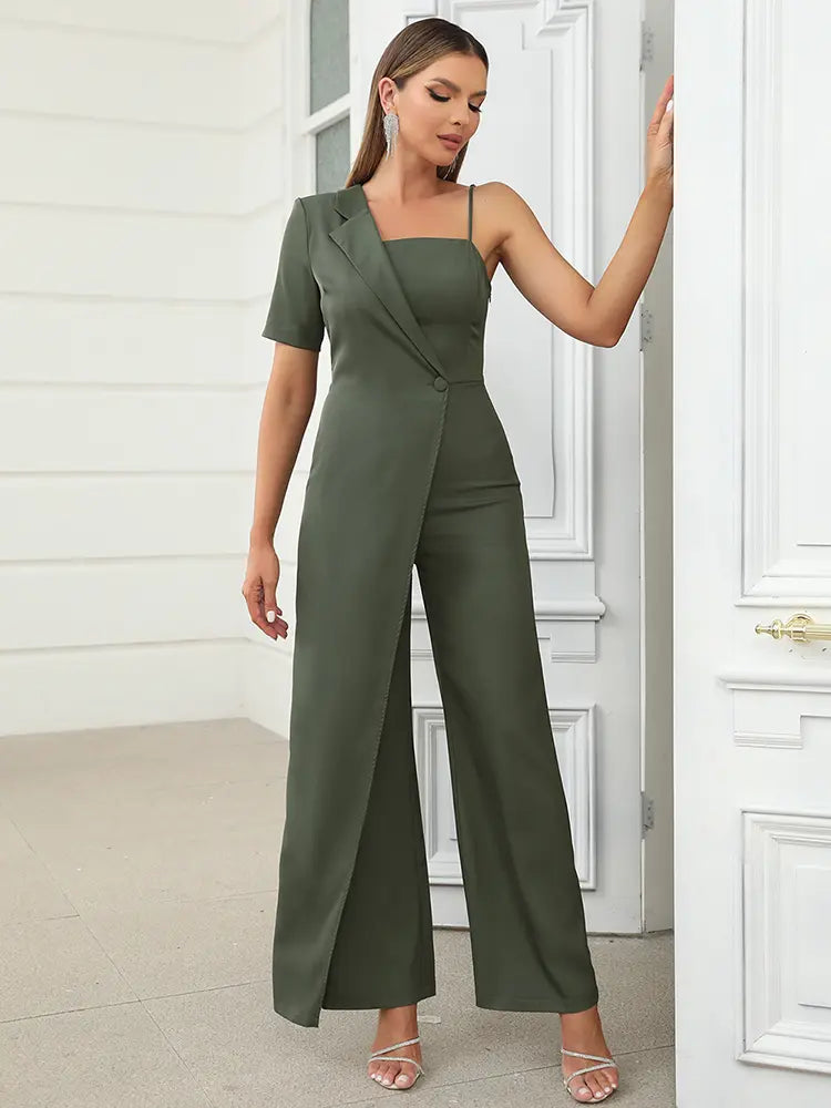 Sexy Strapless Backless Wide-Leg Jumpsuit