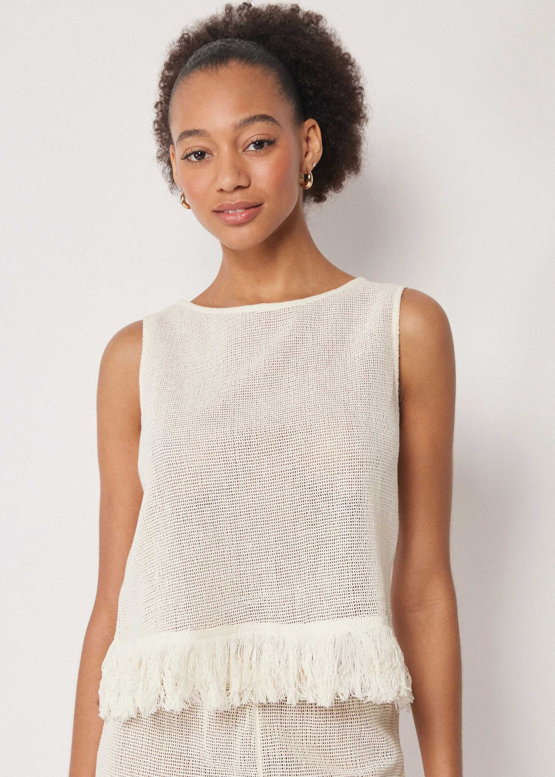 Vacation Mesh Fringe Pants Set