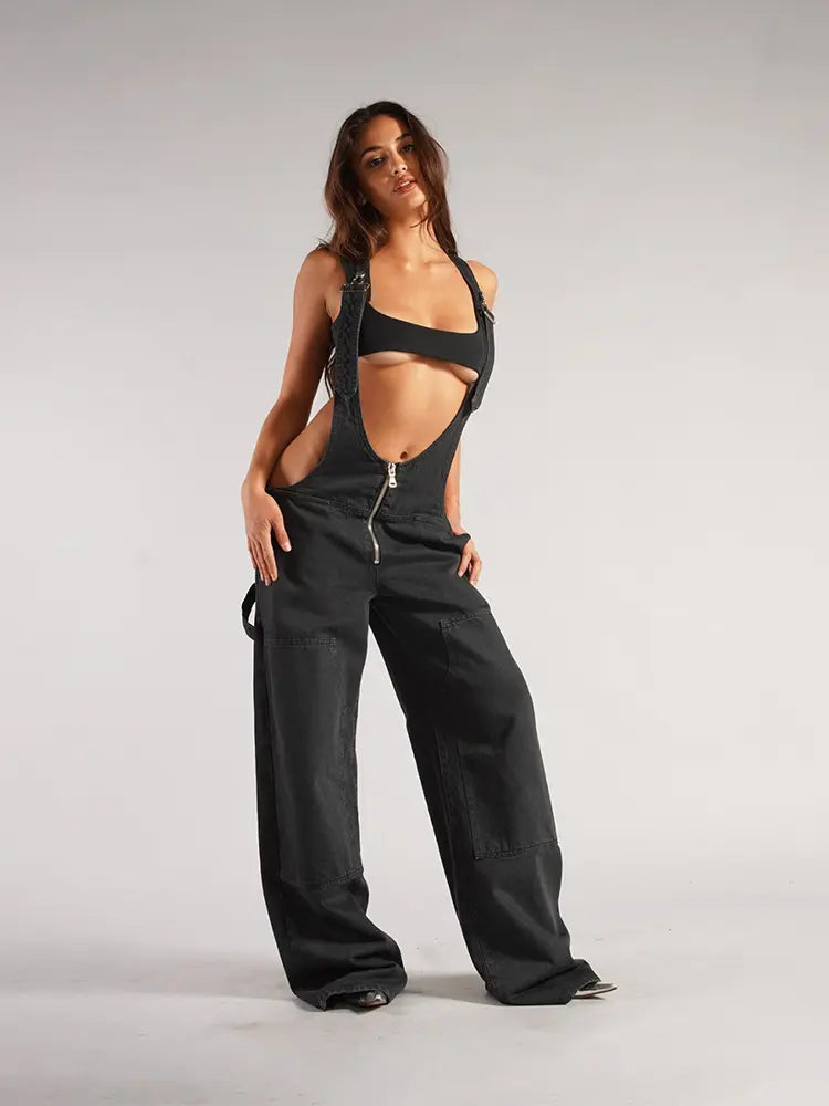 Denim Jumpsuit med dragkedja