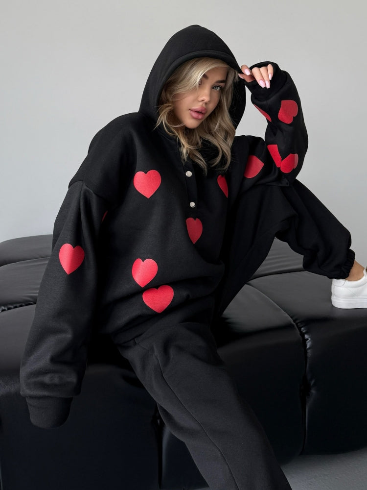 Heart Design Hoodi