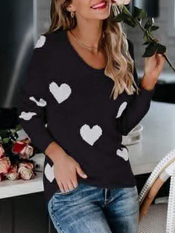 Pull en tricot à col en V pour la Saint-Valentin