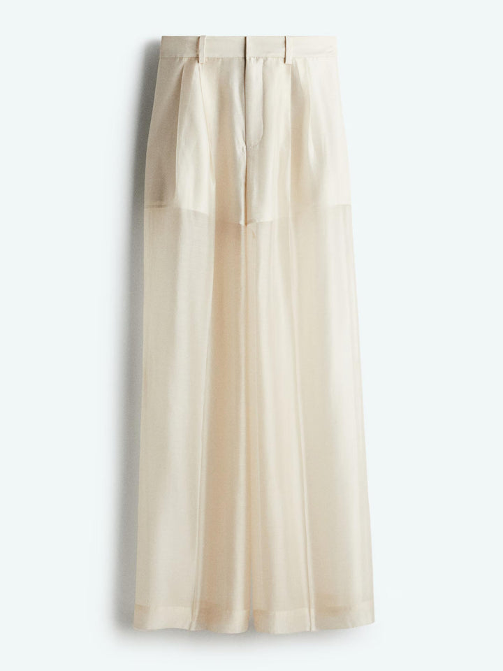Wide-Leg Sheer Pants
