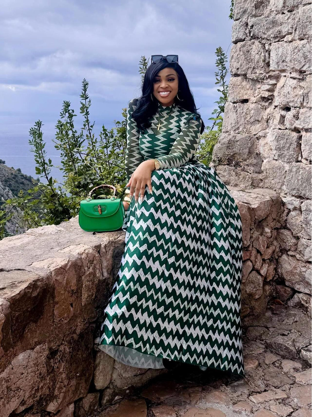 Zigzag Monte Carlo Maxi Dress