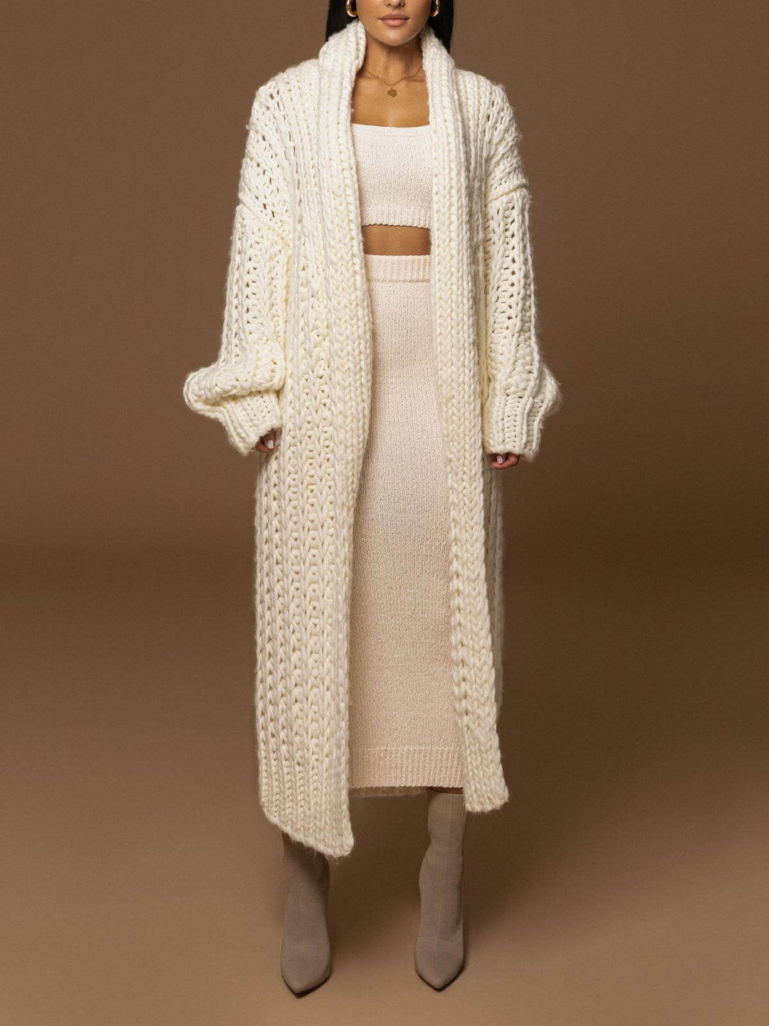 Ivory Houd Me Dichtbij Sjaalkraag Cardigan