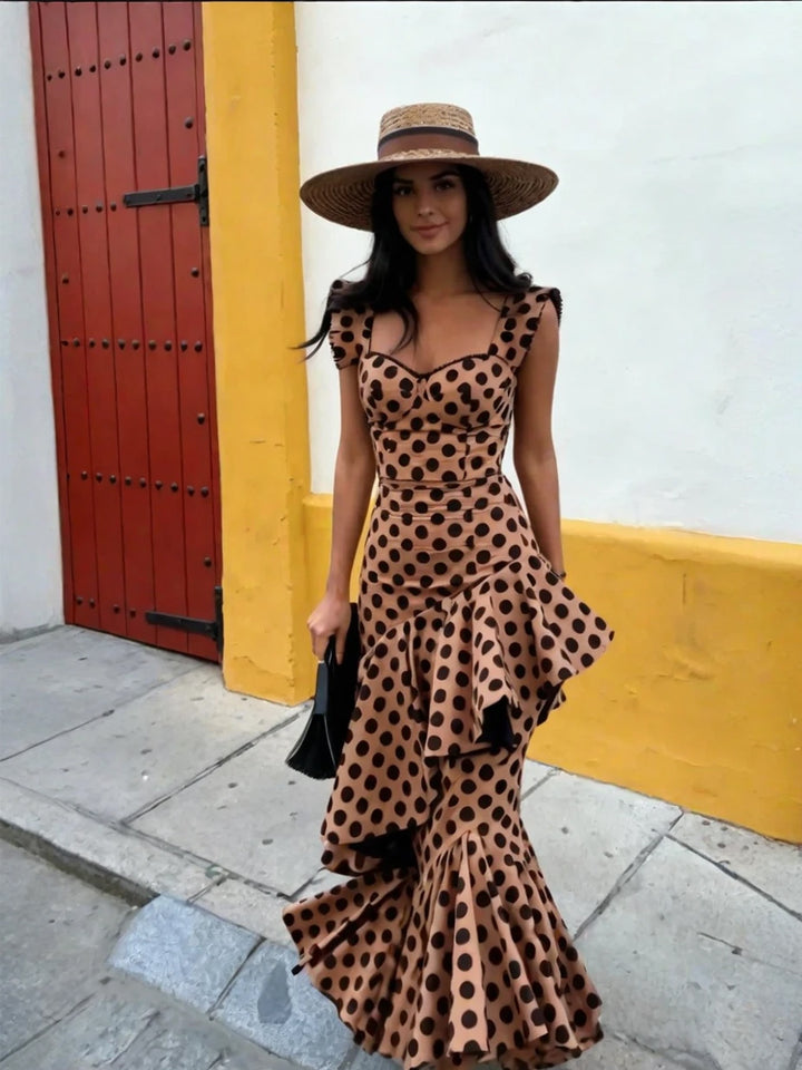 Set ng Crop na Flamenco na may Polka Dot