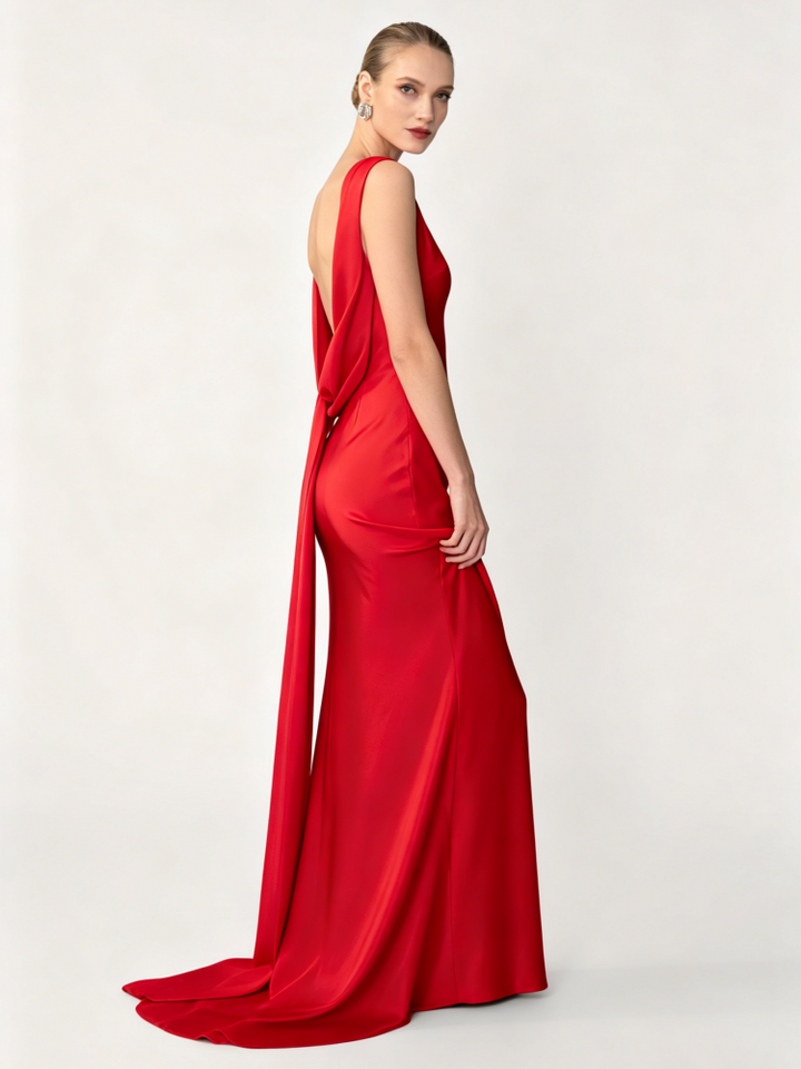 Tied & Drawn – Satin Gown