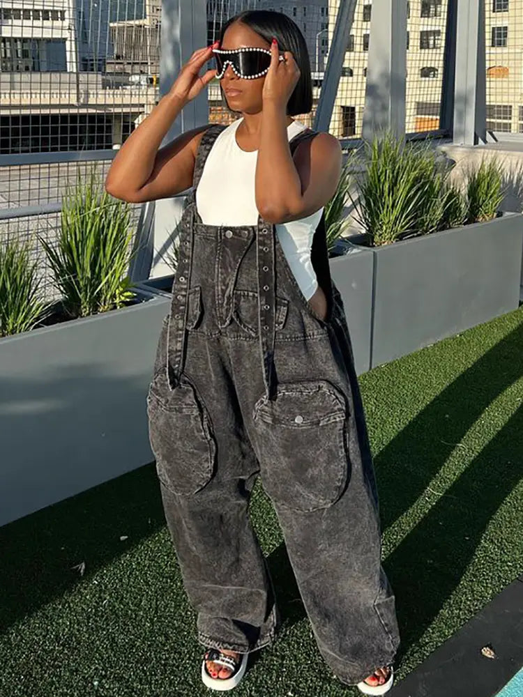 Trendy Oversized Lommer Jumpsuit