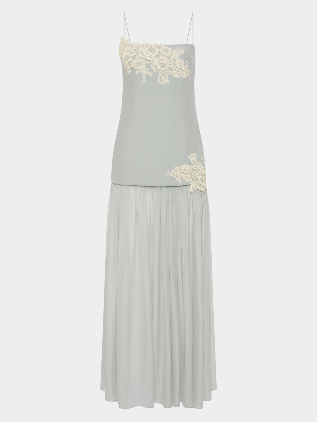 Powder Blue na Patung-patong na Maxi Gown