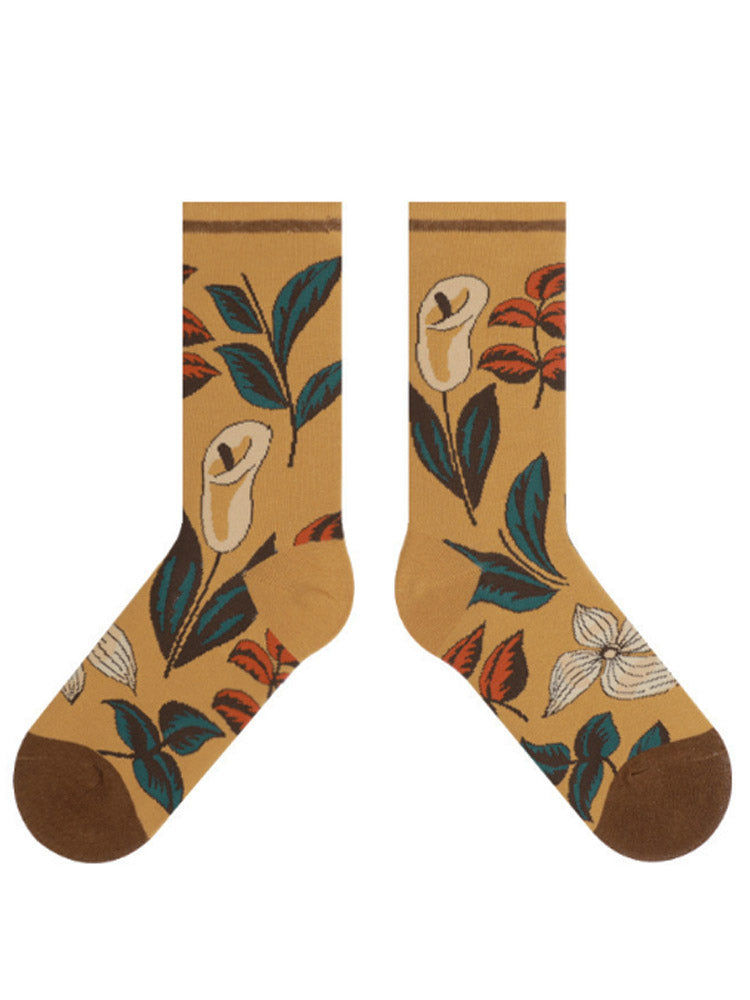 Βαμβακερές κάλτσες με floral σχέδιο