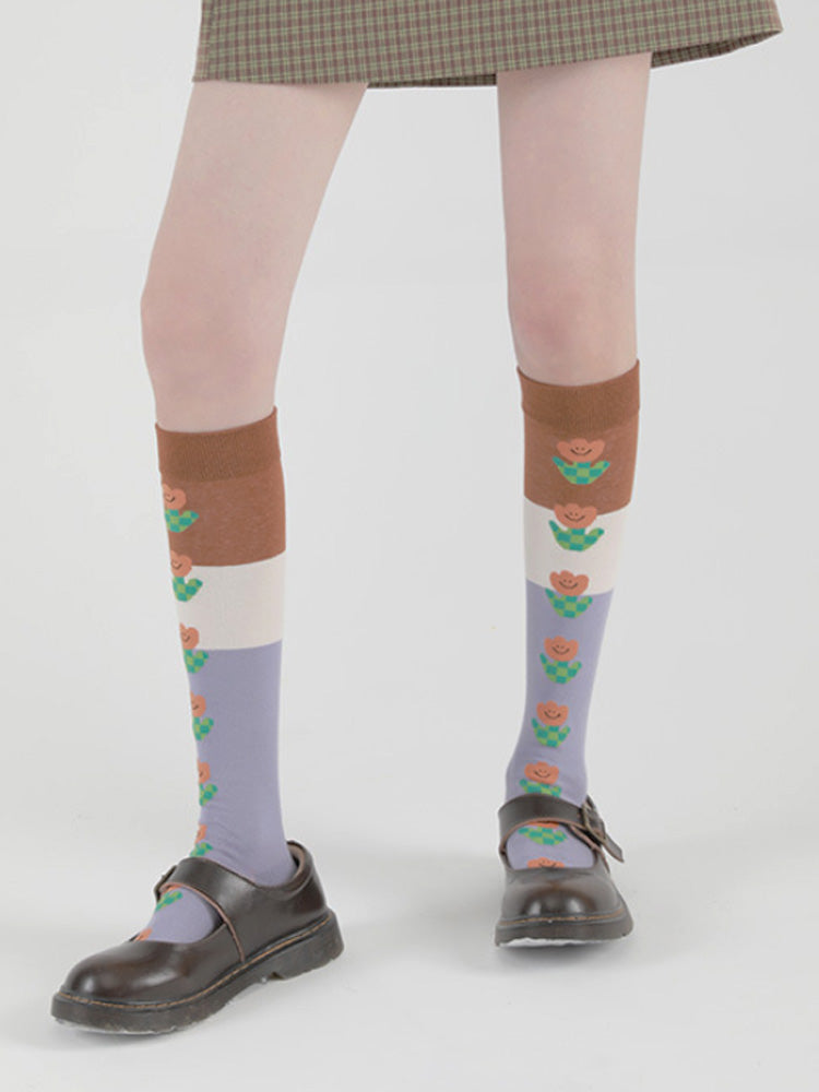 Sweet  Print Knee-High Socks