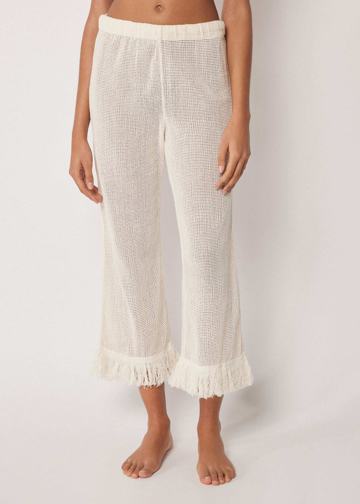 Vacation Mesh Fringe Pants Set