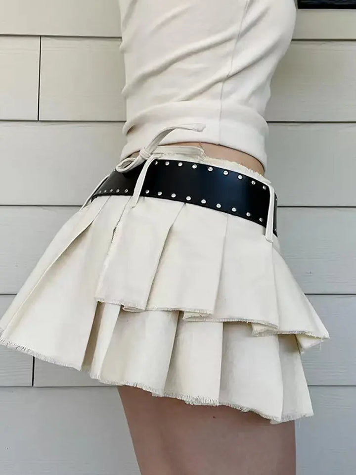 Sexy asymmetrische geplooide rok