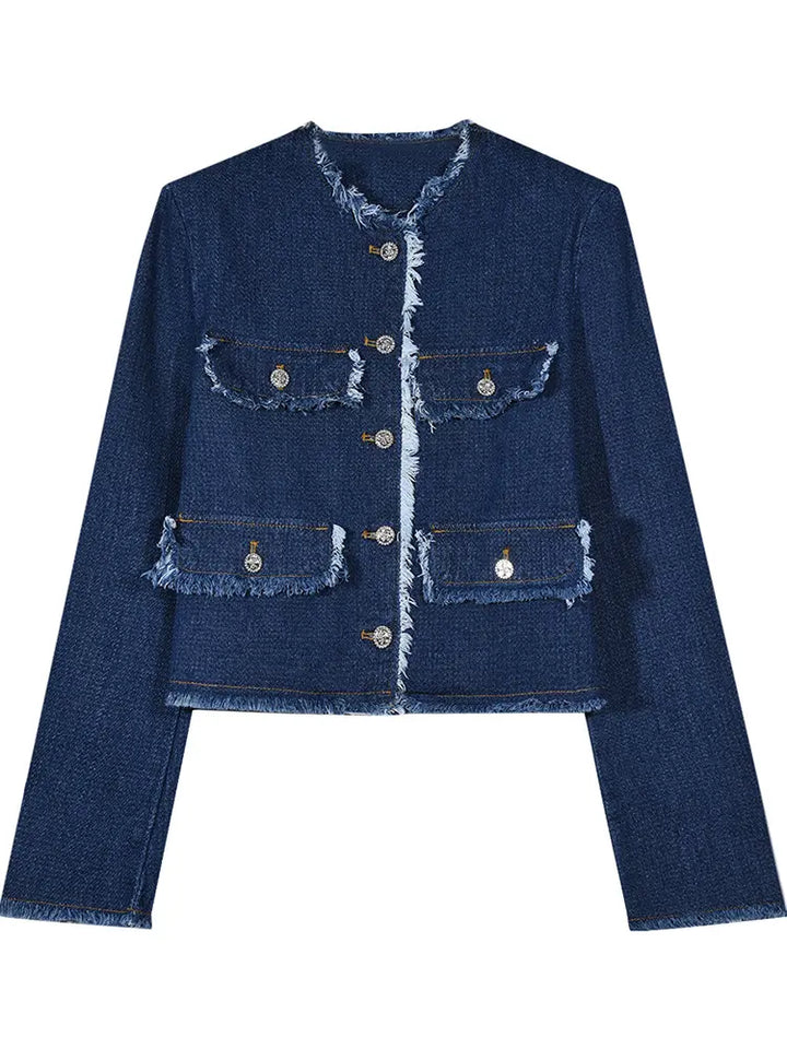 Jachetă Fringe Chic Denim