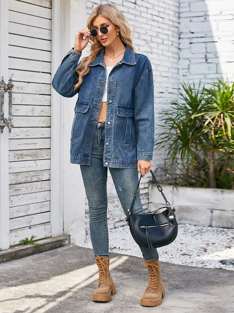 Veste en denim décontractée d'automne