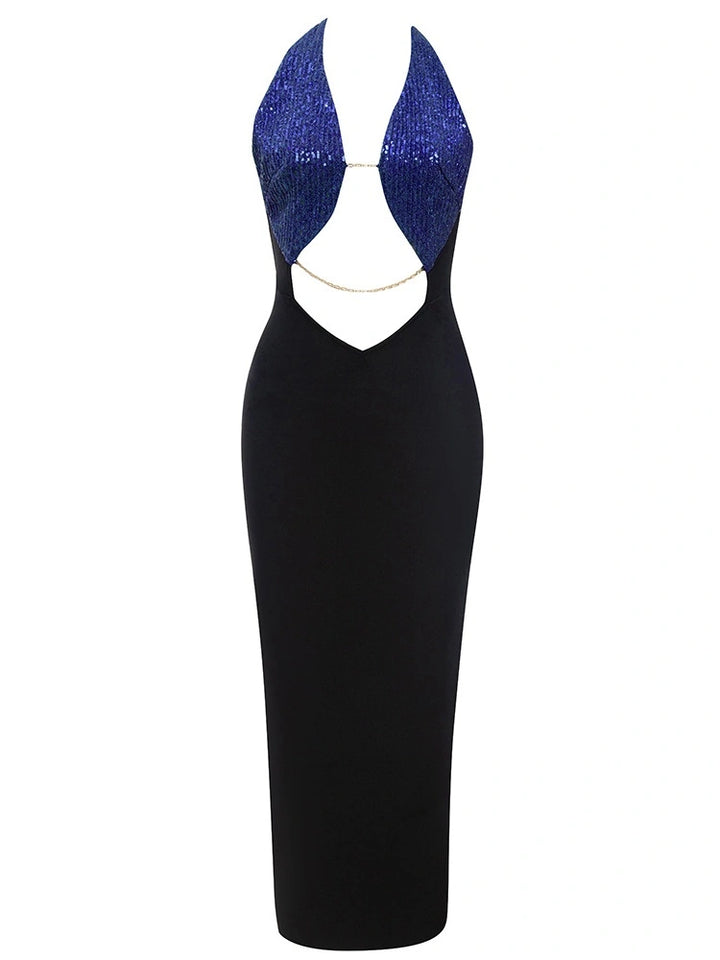 Backless Halter Evening Bandage Dress