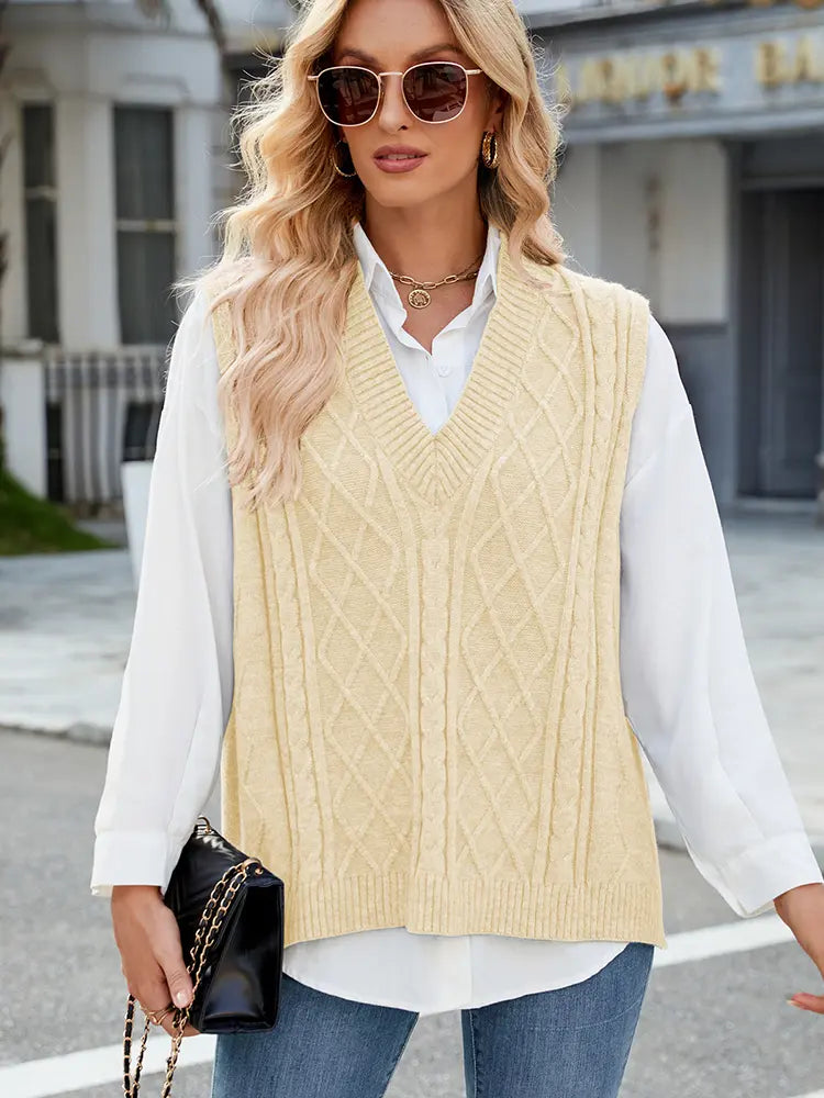 V-Neck Relaxed Knit Vest