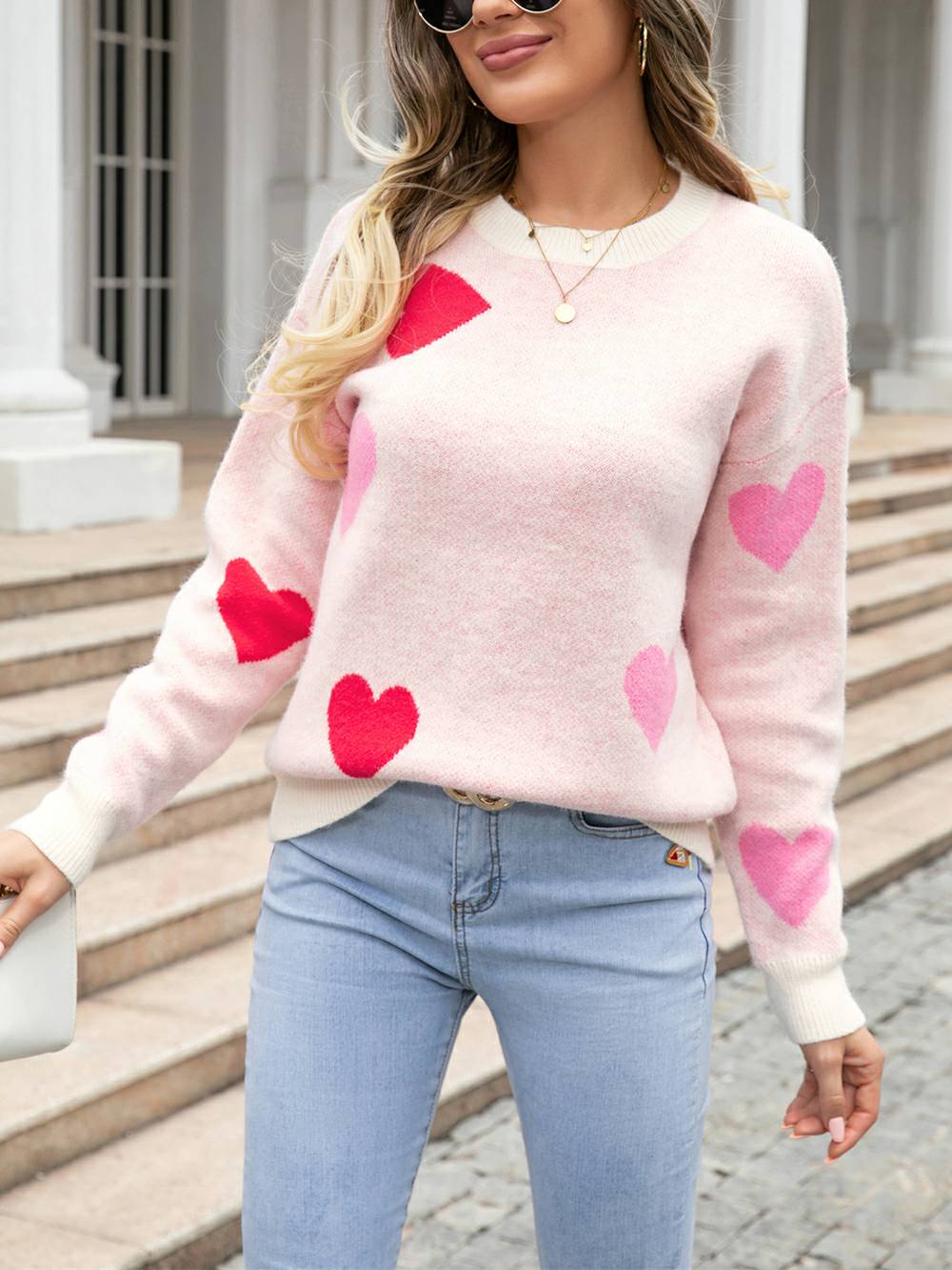 Sweetheart Cozy Knit Pullover Genser