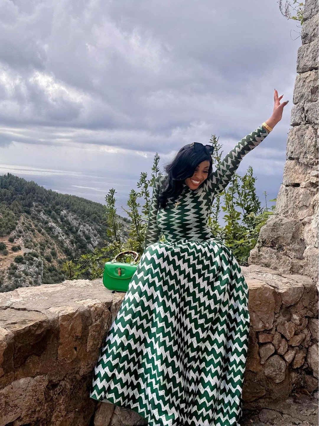 Zigzag Monte Carlo Maxi Dress