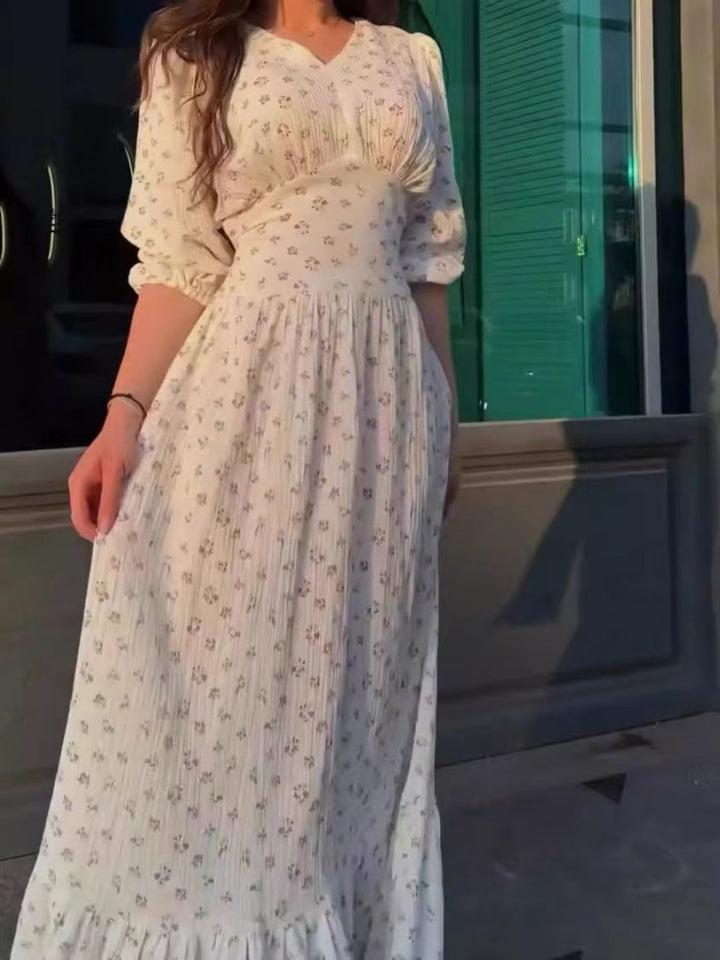 Vintage Inspired Tea Maxi  Dress