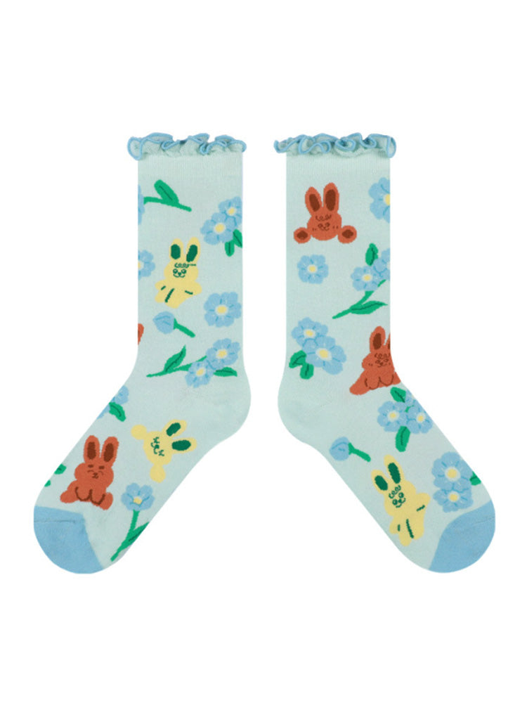 Cute Bunny Mid-Calf Socks