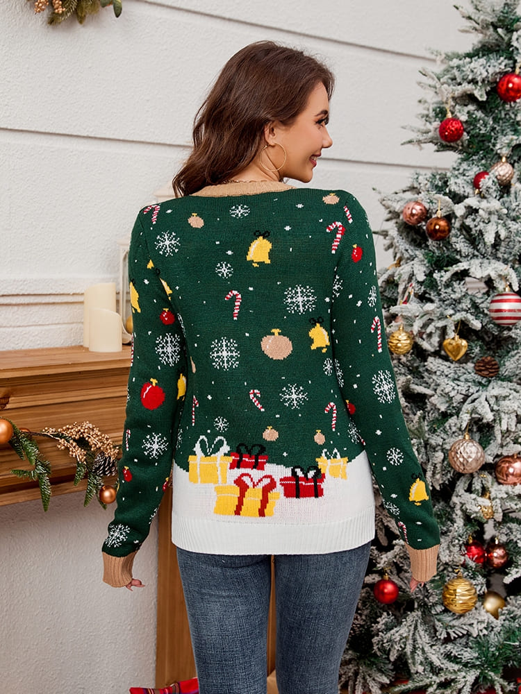 Santa Claus Crewneck Pullover Knit Sweater