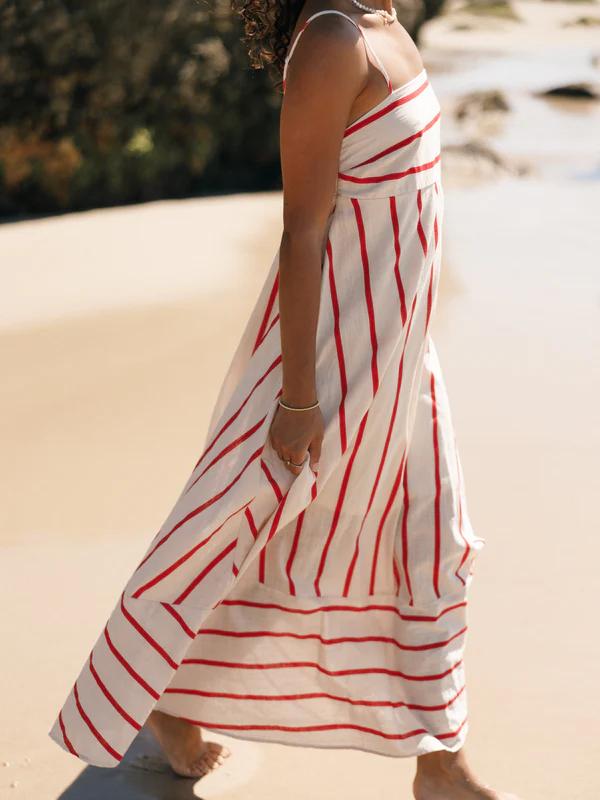 Brea Maxi Dress - Cream Stripe