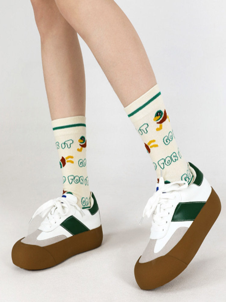 Adorabili calzini in cotone con anatra cartone animato