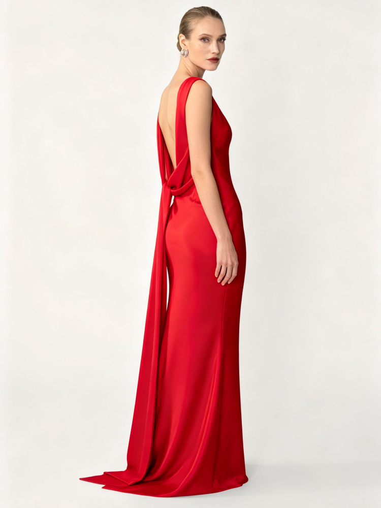 Tied & Drawn – Satin Gown