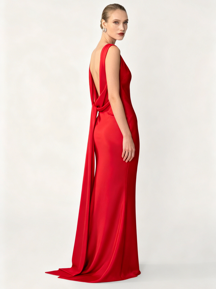 Tied & Drawn – Satin Gown
