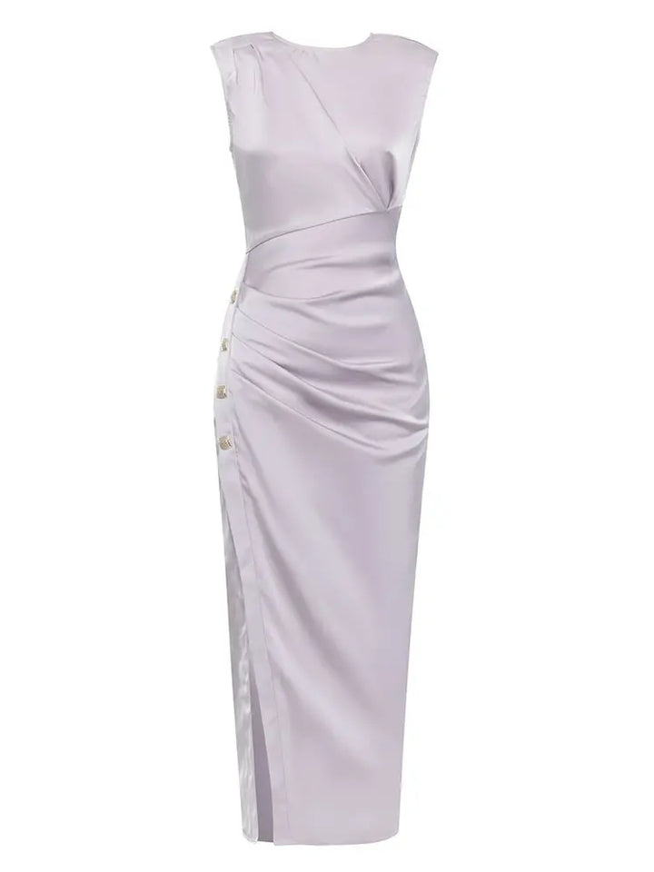 Minimalistisk Ruched Satin Dress