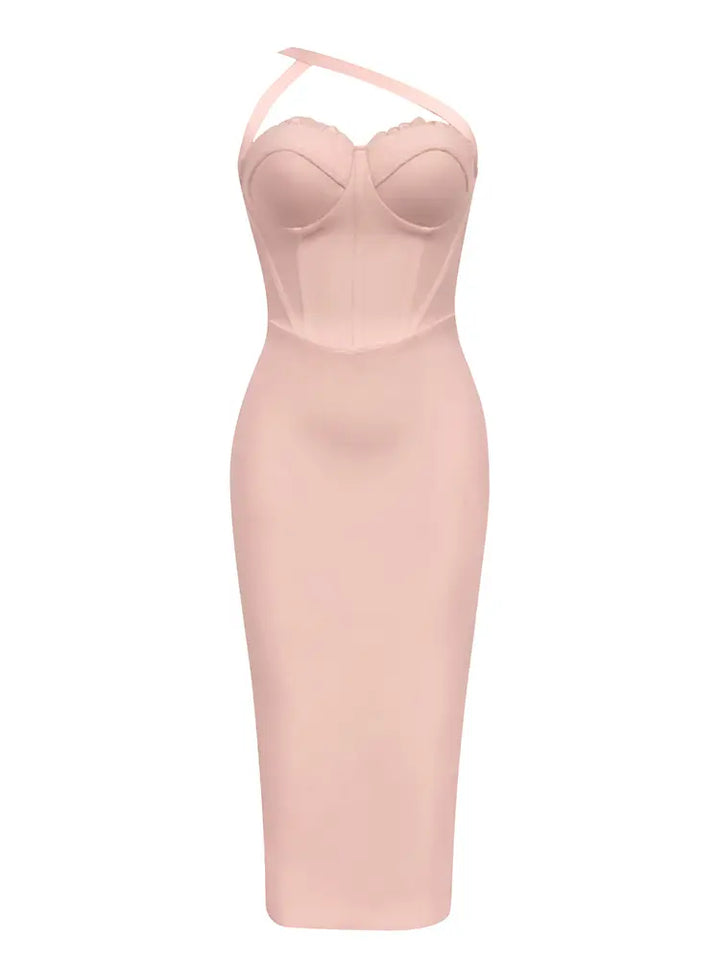 Minimalistyczna sukienka bodycon na jedno ramię