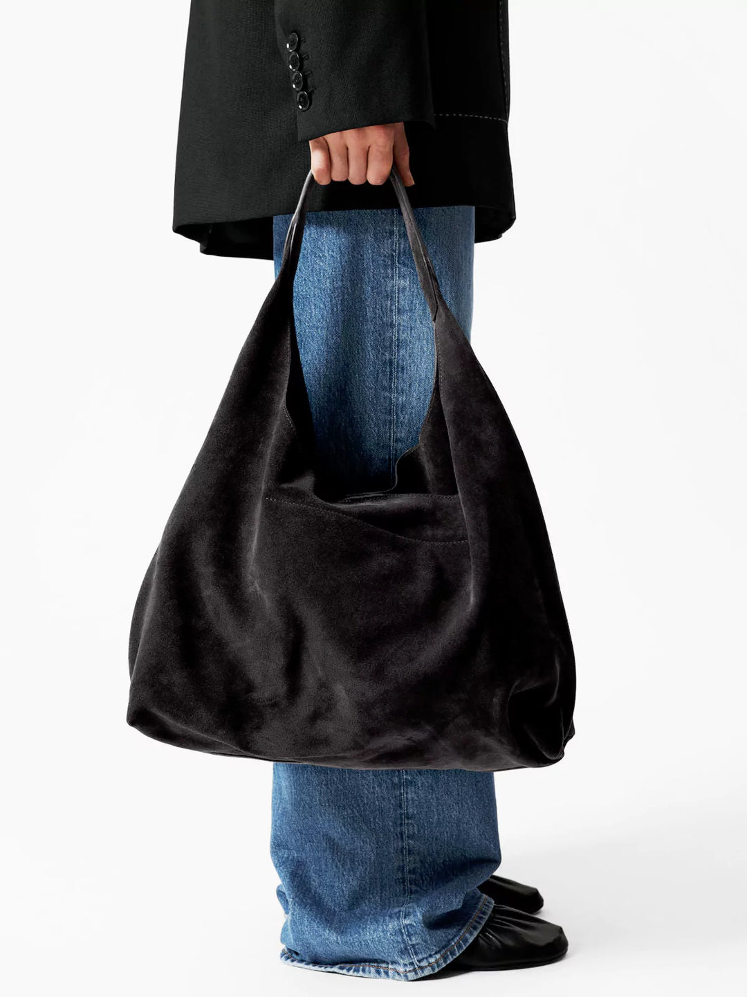 Sac fourre-tout en daim de luxe mat