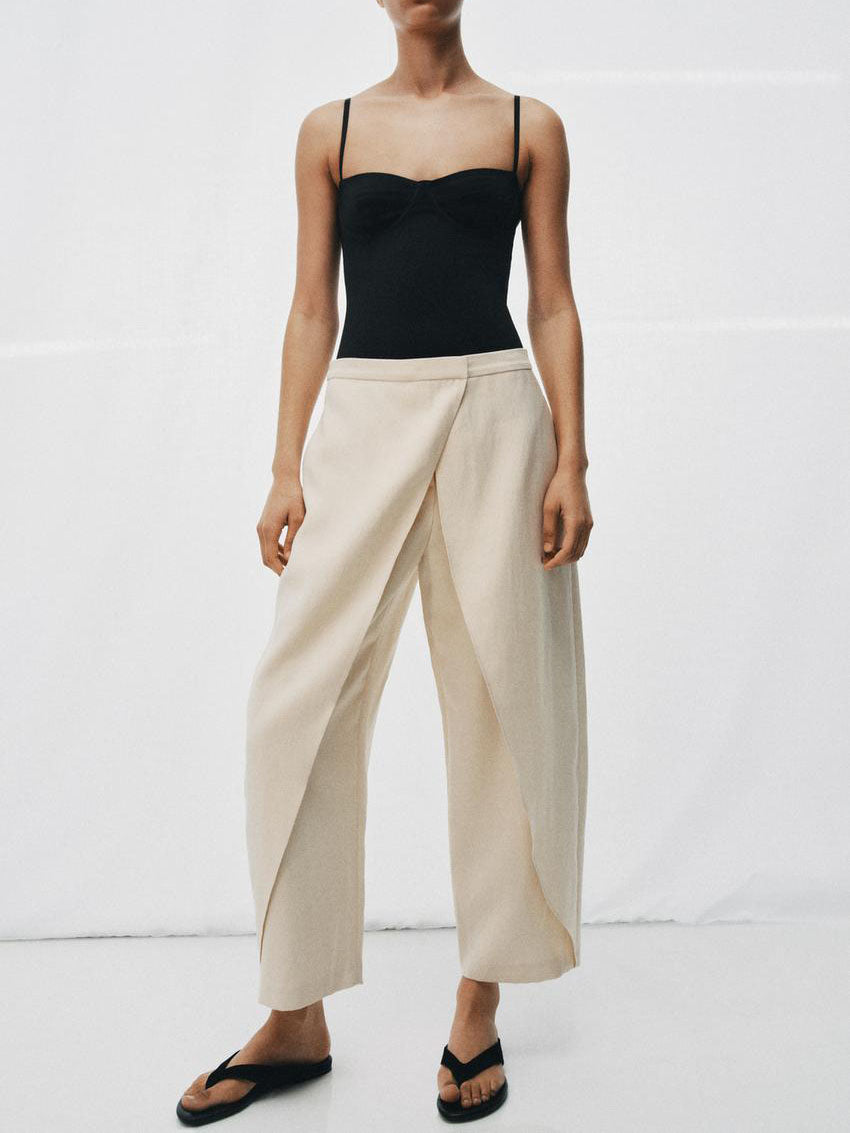 Top Drapeado Lunares & Crossover Front Pants