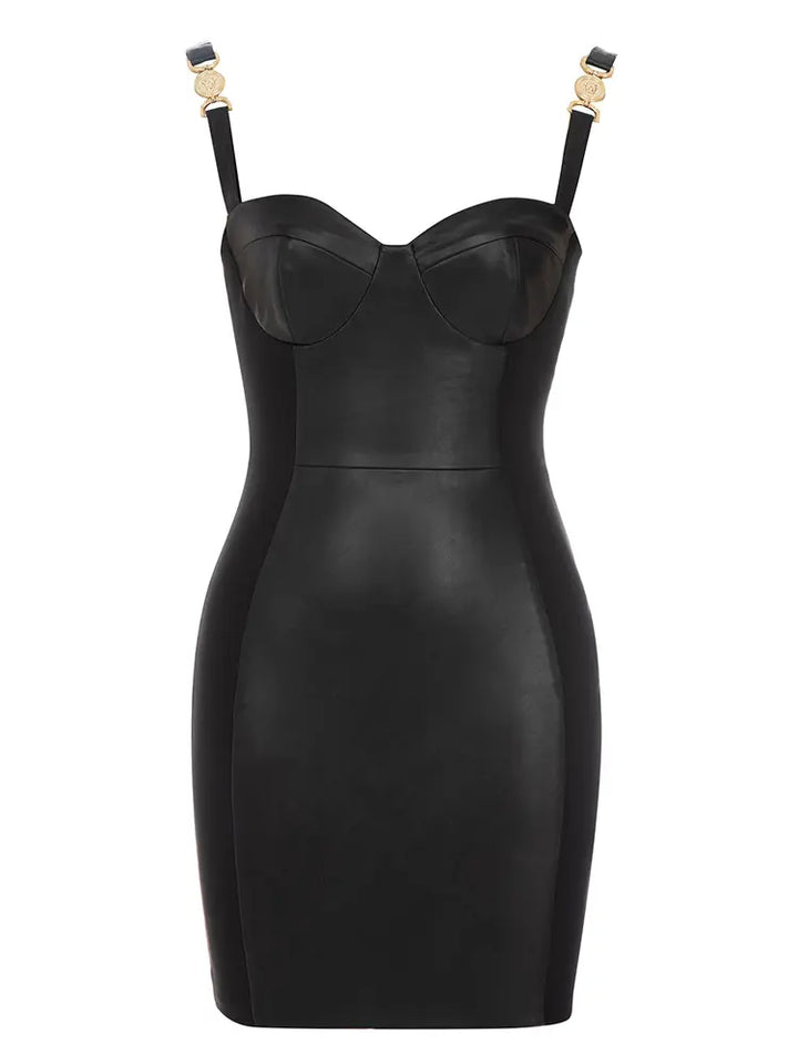 Robe mini bodycon dos nu à bretelles sexy