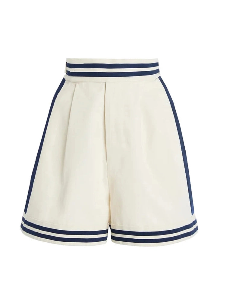 Set ng Navy Style na Isang Pirasong Swimsuit