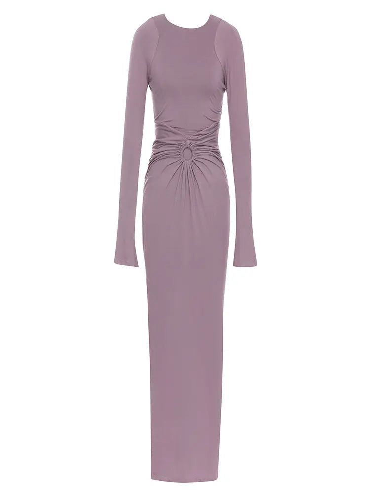 Sexy Chic Ronde Hals Rimpel Jurk
