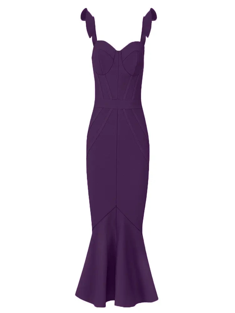 Vestido sexy con tirantes y dobladillo con volantes
