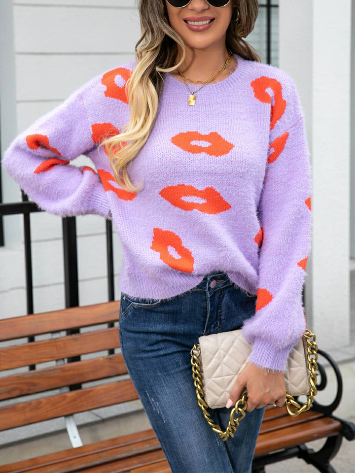 Sweter z okrągłym dekoltem Lips of Love
