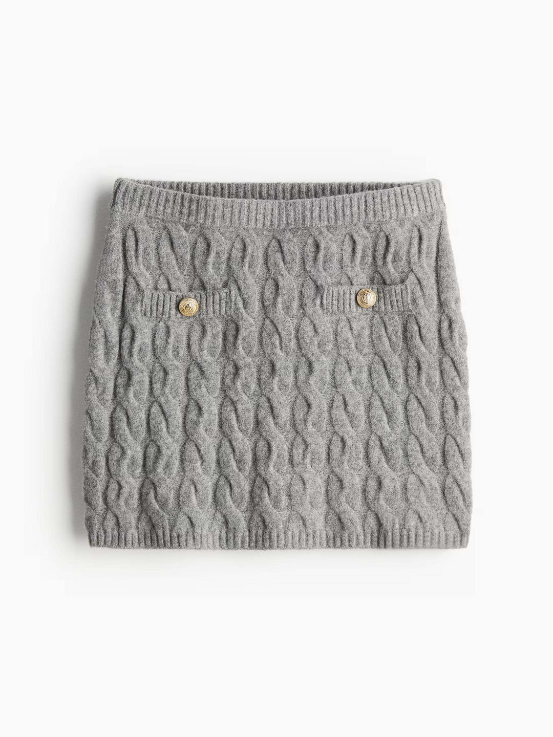 Cable-Knit Cardigan Mini Skirt Set