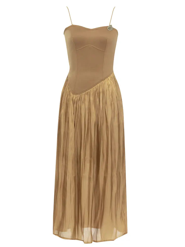 Sleeveless Ruched Maxi Dress