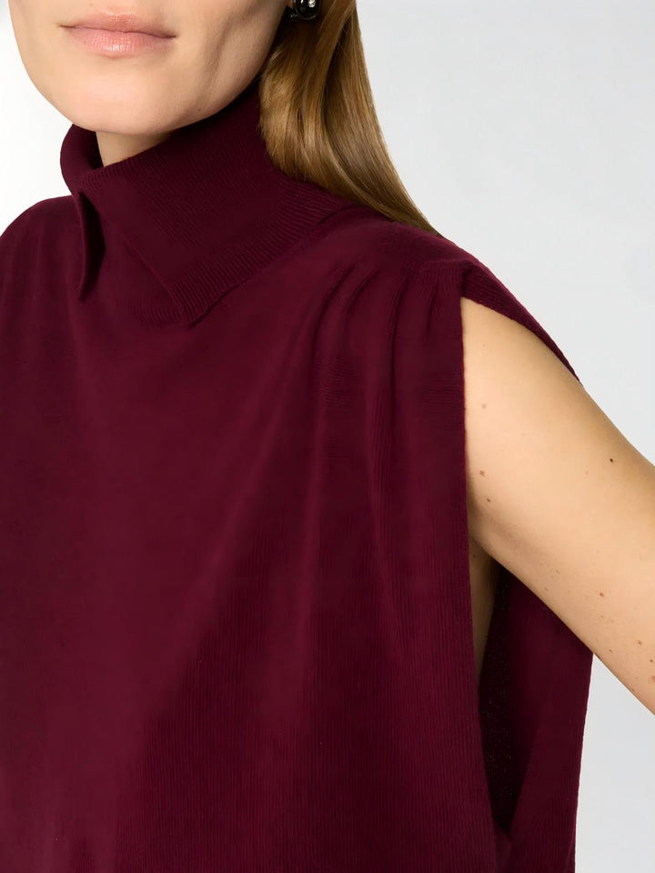 Merlot Knit Top Satin Skirt Set