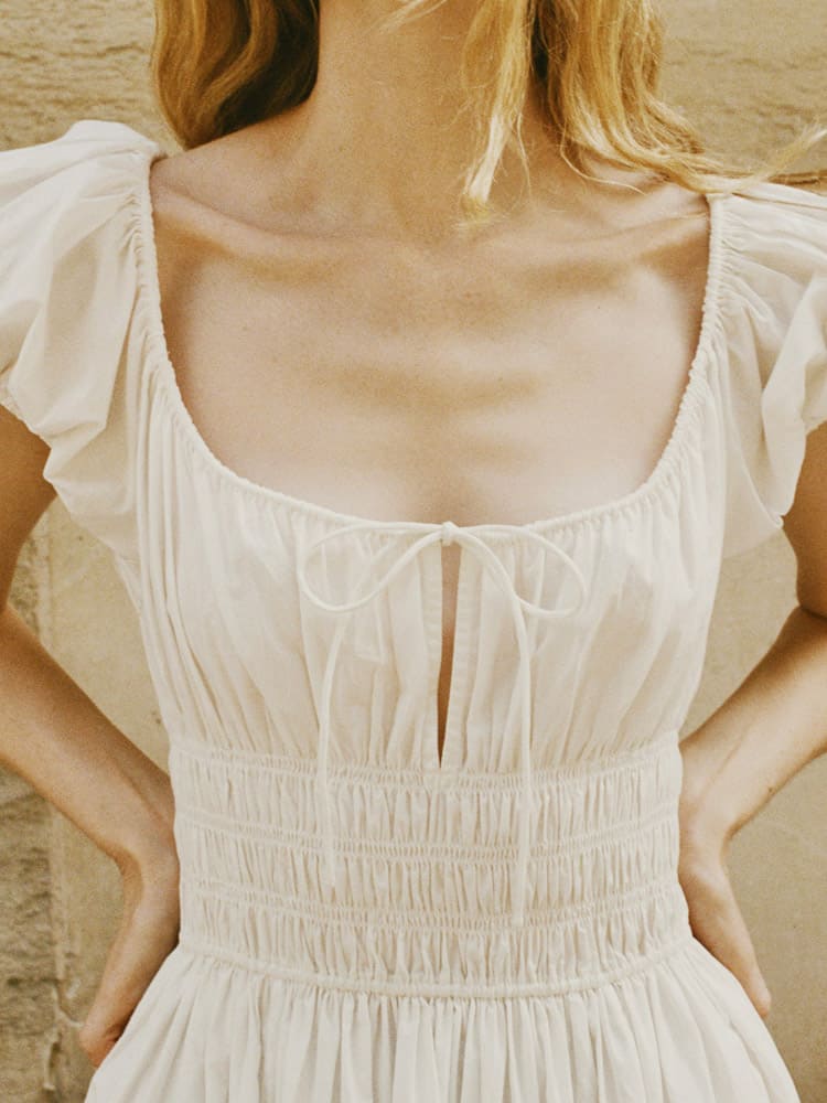 Quinn kjole-hvid