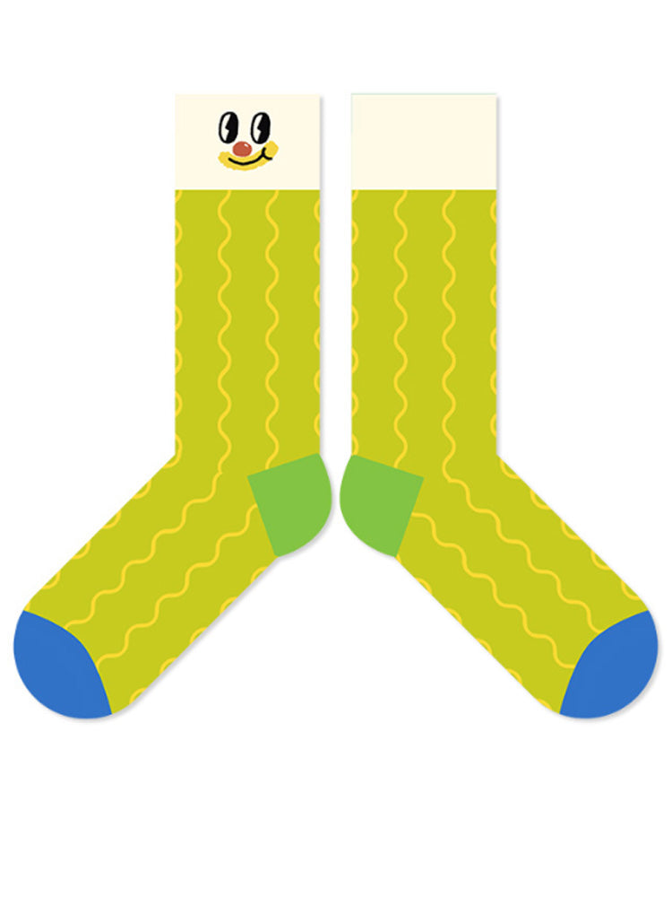 tegneserie klovne mønster sokker