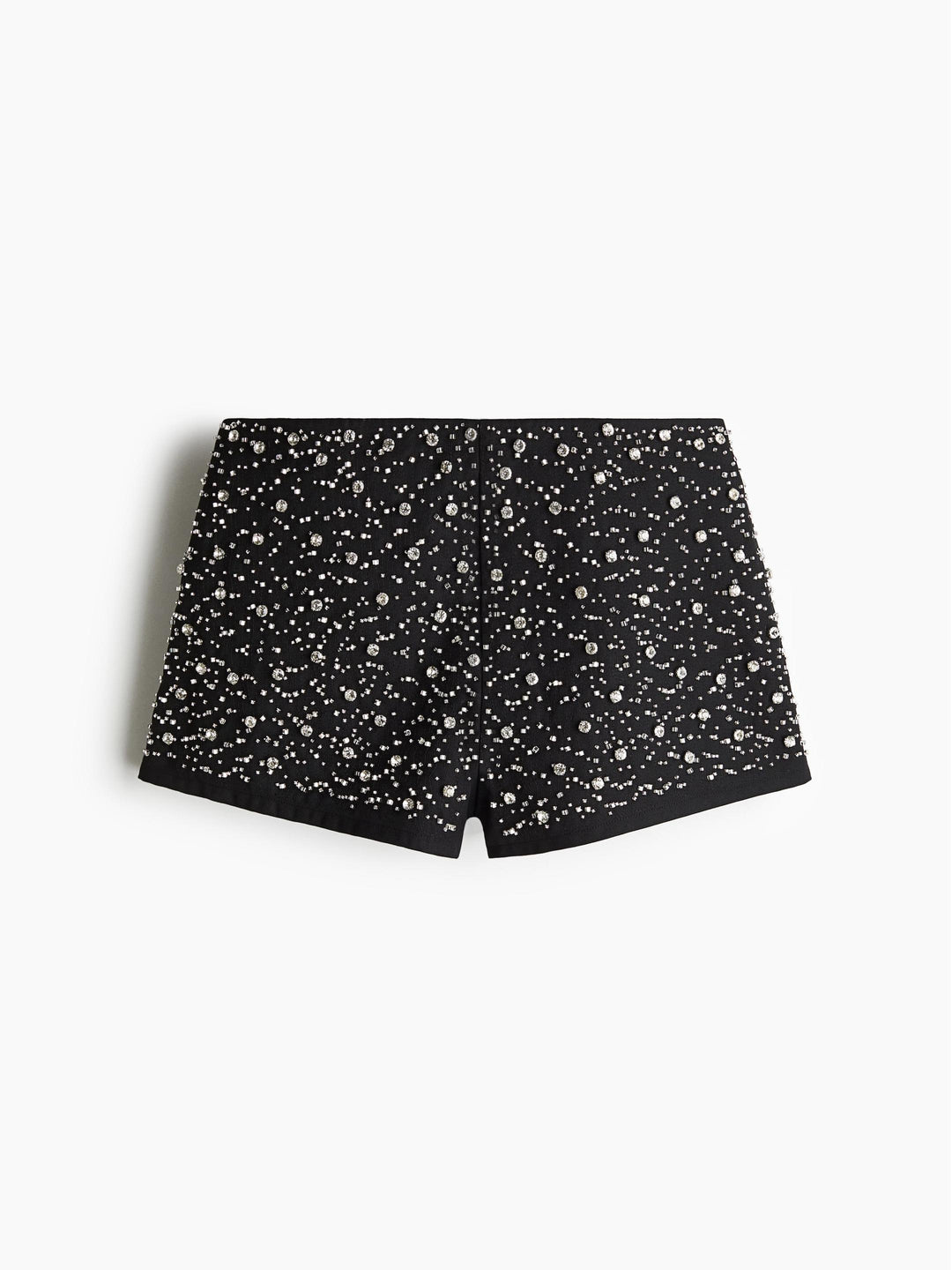 Rhinestone-besat twill jakke shorts sæt