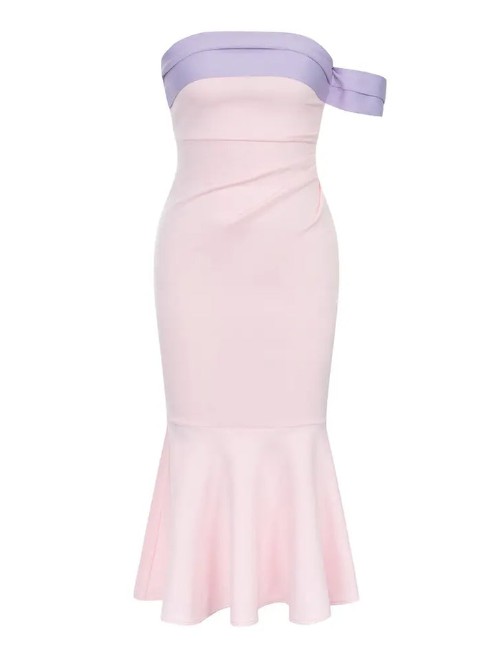 Robe bandeau sirène colorblock