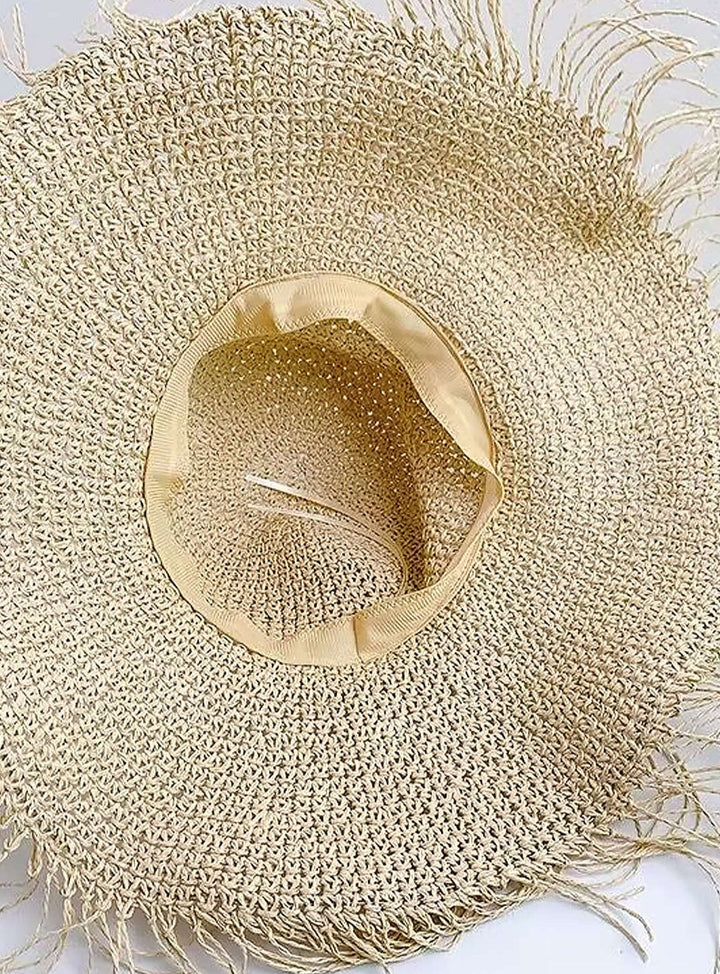 Pinagtagpi na Straw Fisherman Hat