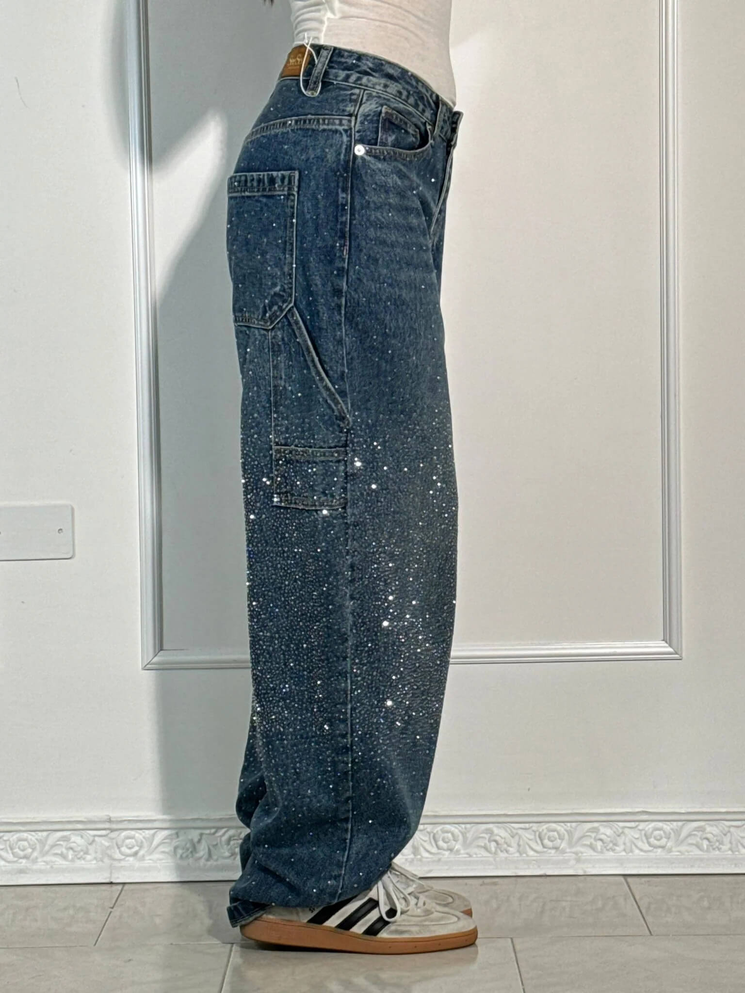 【KOOLOSET】Vintage Sand Washed Carpenter Balloon Denim KOOLOSET】Vintage Sand Washed Carpenter Balloon Denim
