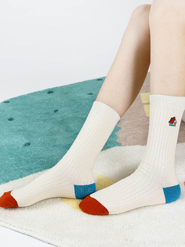 Cute Embroidered Letter Socks