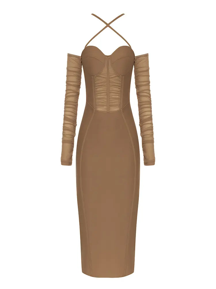 Sexet off-shoulder rygløs kjole