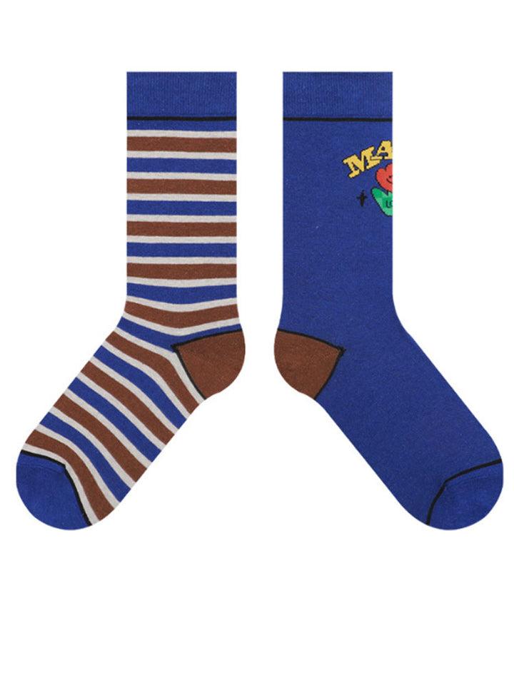 Roztomilý kreslený vzor barevný blok ponožky